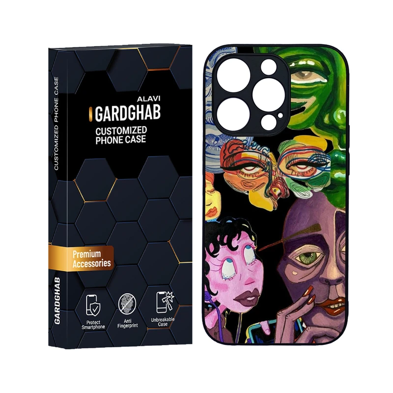 کاور گارد قاب علوی مدل دورژله ای هنری مناسب برای گوشی موبایل اپل iPhone 14 Pro