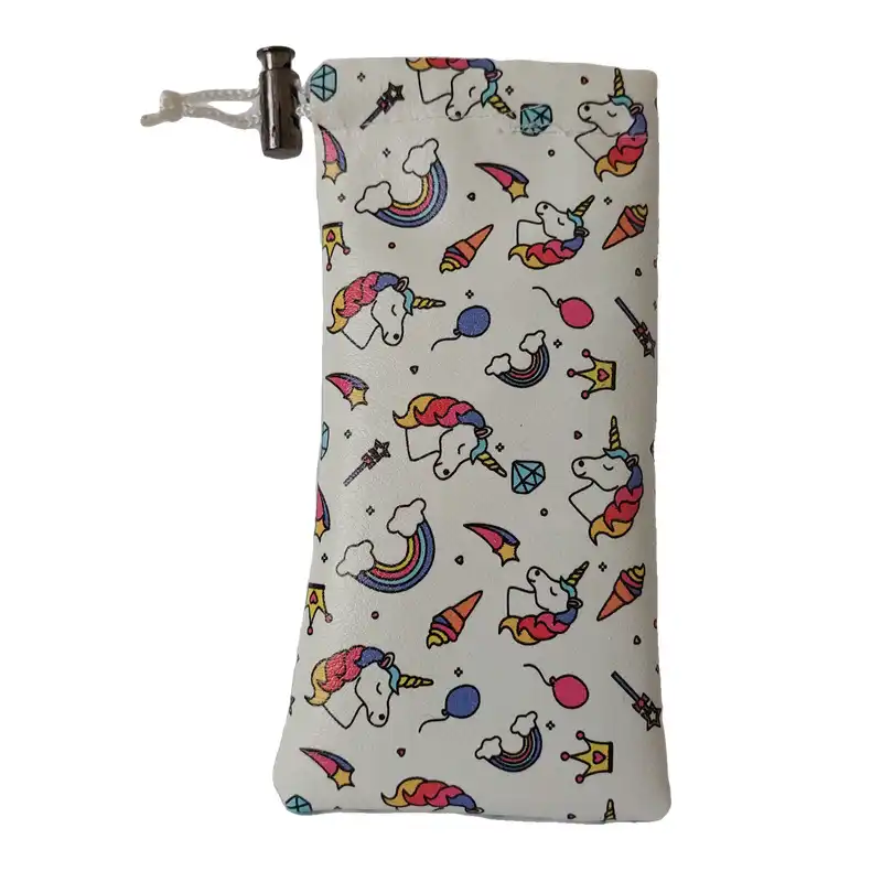 کیف عینک مدل اسب تک شاخ رنگ سفید