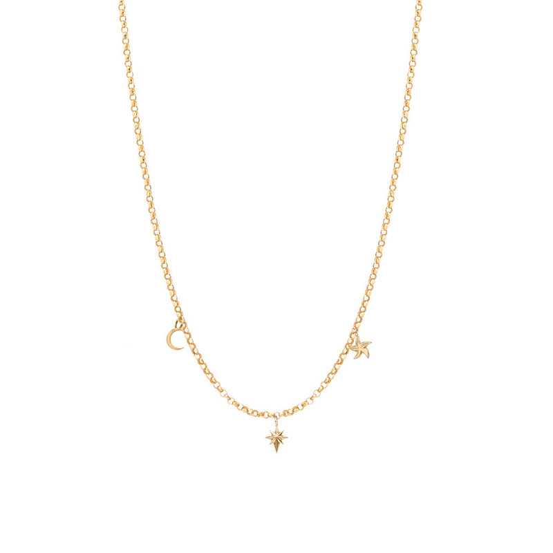 گردنبند طلا 18 عیار زنانه با زنجیر رولو الی گالری مدل رولو ظریف و آسمان