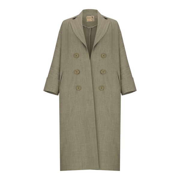 مانتو زنانه السانا مدل گلبانو کد 215619 رنگ سدری