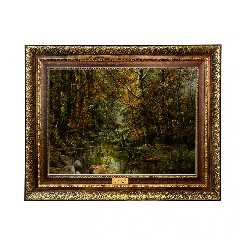 تابلو فرش ماشینی نقش نگار رضوی طرح منظره کد 1723KH