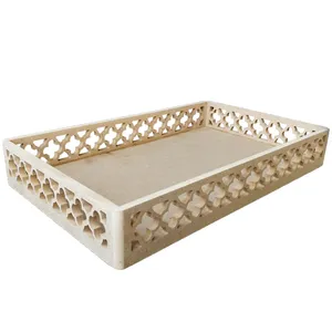  سینی چوبی خام مدل مشبک کد 299