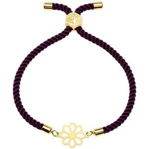 دستبند طلا 18 عیار زنانه الن نار مدل گل 1632