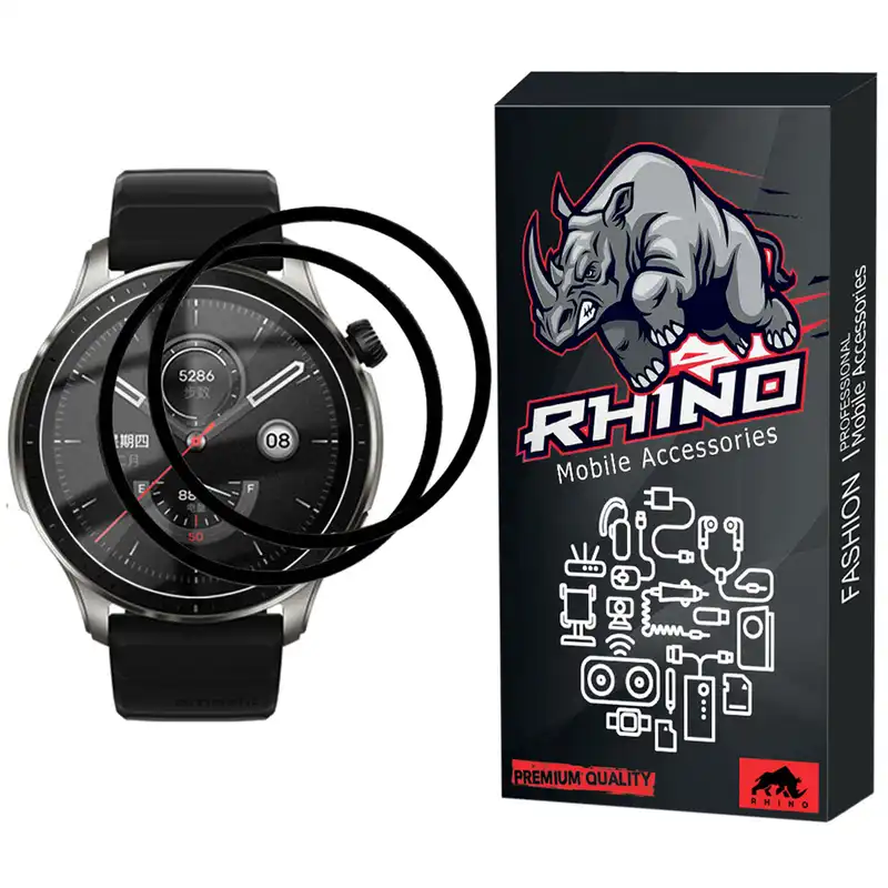 محافظ صفحه نمایش راینو مدل R-PMMA مناسب برای ساعت هوشمند امیزفیت GTR 4 بسته 2 عددی