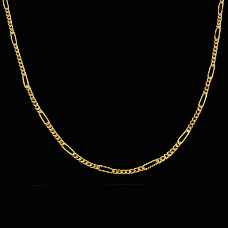 زنجیر طلا 18 عیار زنانه طلای مستجابی مدل فیگارو کد M50