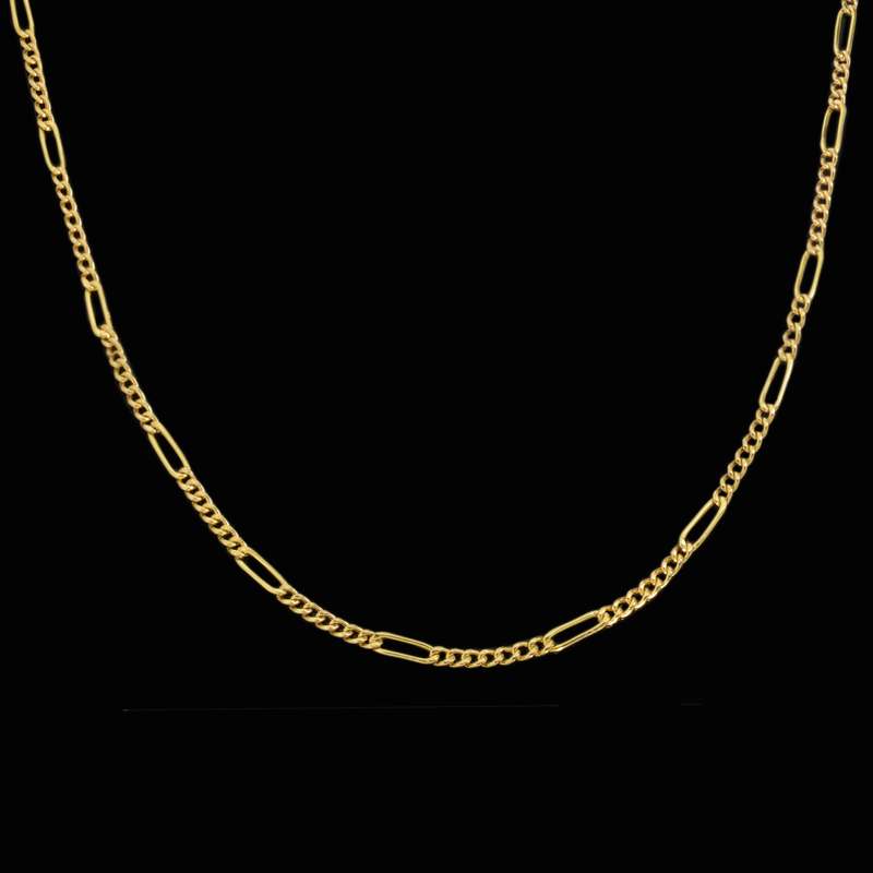 زنجیر طلا 18 عیار زنانه طلای مستجابی مدل فیگارو کد M40