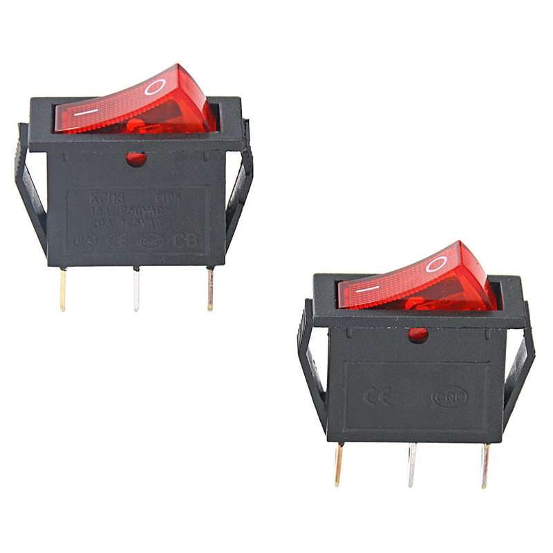 کلید راکر مدل 3 پایه کد KCD3 بسته 2 عددی