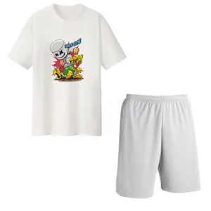 ست تی شرت و شلوارک مردانه مدل مارشمالو کد Da 432S رنگ سفید