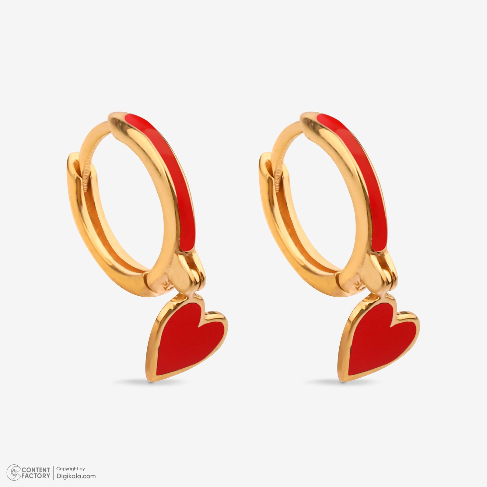 گوشواره حلقه‌ای طلا کم اجرت  18 عیار زنانه گلدم مدل E244028 -  - 6