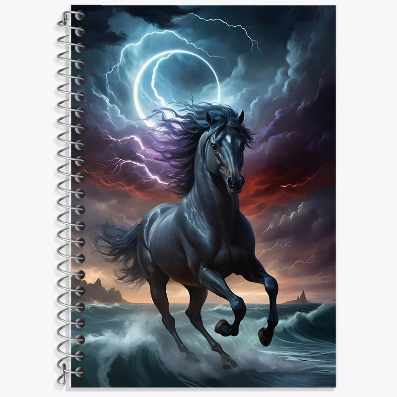 دفتر زبان 50 برگ خندالو مدل سه خط طرح اسب کد F8062