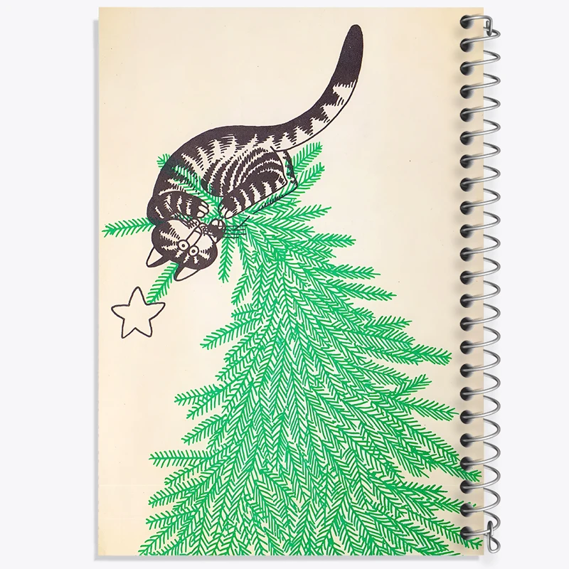 دفتر نقاشی 50 برگ خندالو طرح گربه و درخت کریسمس کد F6732