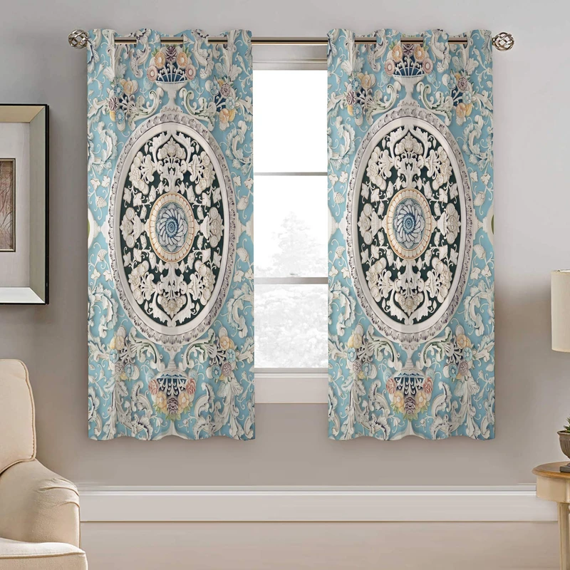 پرده نیروانا طرح سنتی مدل مخمل کد 4589 سایز 140×200 سانتی متر