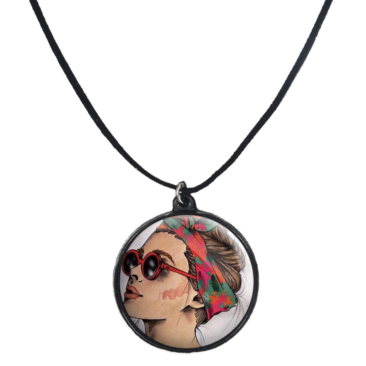 گردنبند پرمانه طرح دخترونه کد pmb.4610 مدل دو طرفه