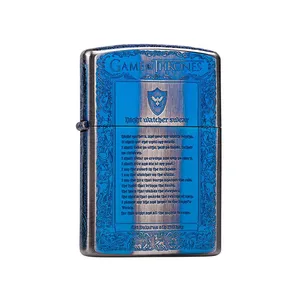 فندک زورو مدل Ice And Fire Smoked Blue Nickel کد SN-LIZO-2101-118