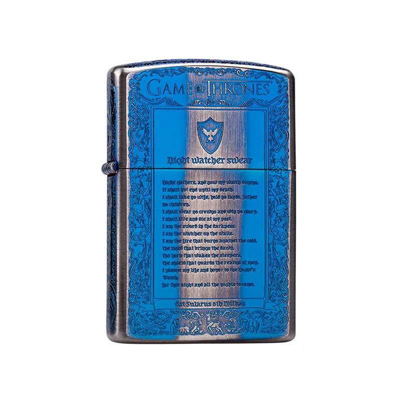 فندک زورو مدل Ice And Fire Smoked Blue Nickel کد SN-LIZO-2101-118