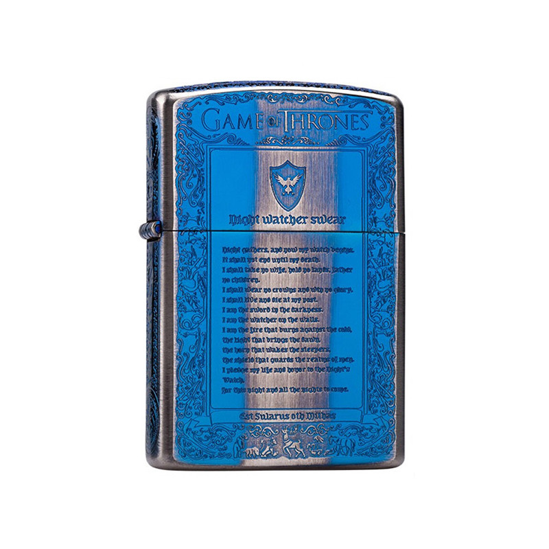 فندک زورو مدل Ice And Fire Smoked Blue Nickel کد SN-LIZO-2101-118