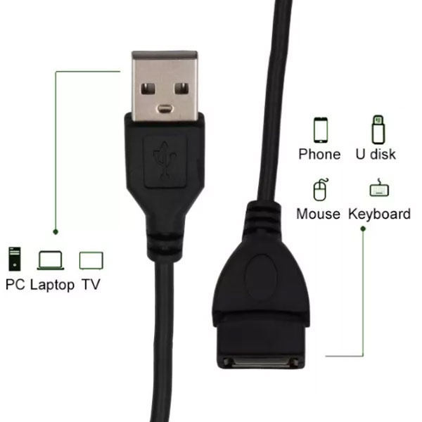 کابل افزایش طول 2.0 USB تی سی تی مدل TC-U2CF15 طول 1.5 متر