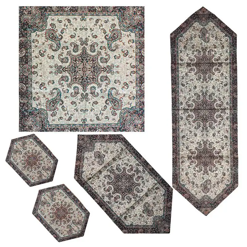 ست 5 تکه رومیزی ترمه مدل طوبی کد TP03