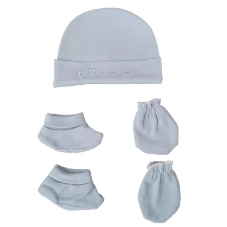 ست کلاه و دستکش و پاپوش نوزادی مدل مای تدی کد 64