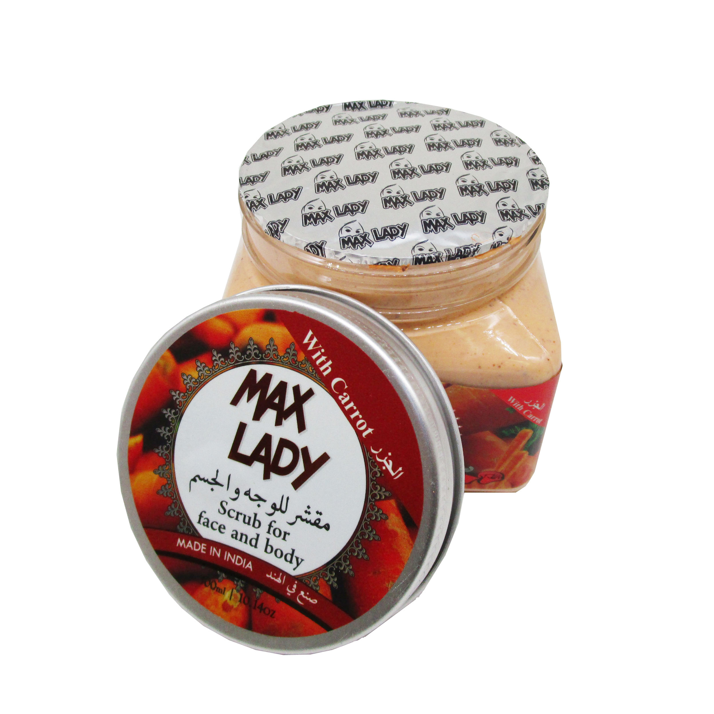 اسکراب لایه بردار پوست مکس لیدی مدل هویج حجم 300 میلی لیتر