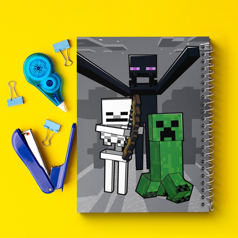 دفتر مشق 100 برگ خندالو طرح ماینکرافت (Minecraft) کد F1218