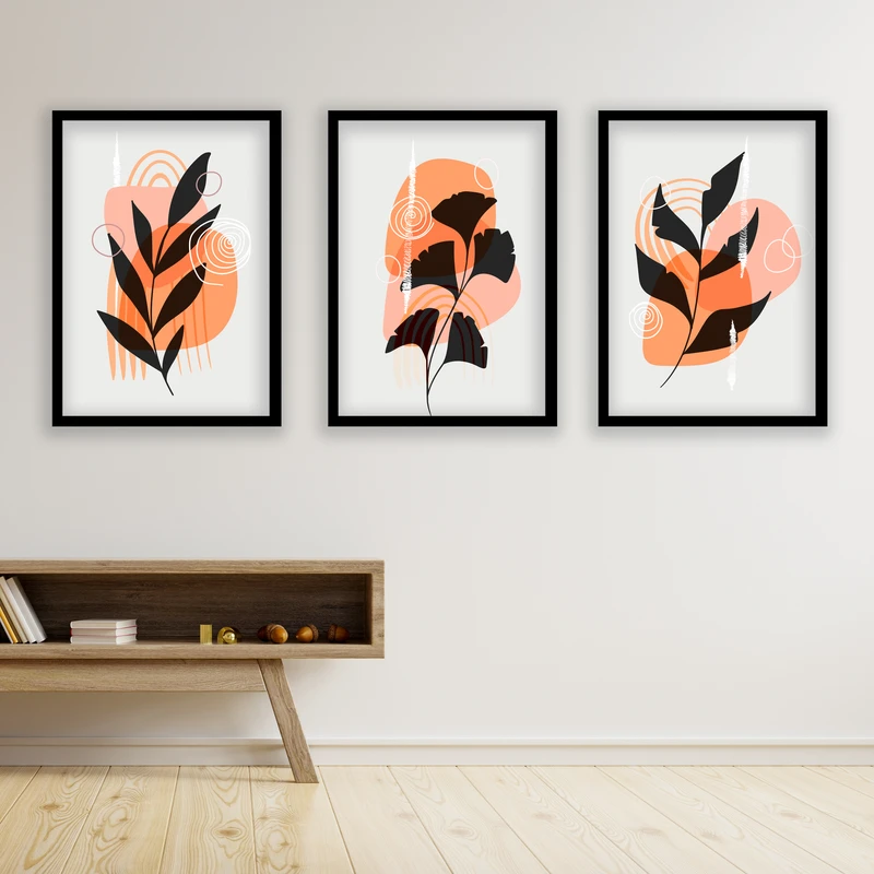 تابلو مدل مینیمال دکوراتیو کد LA-G30117 مجموعه 3 عددی