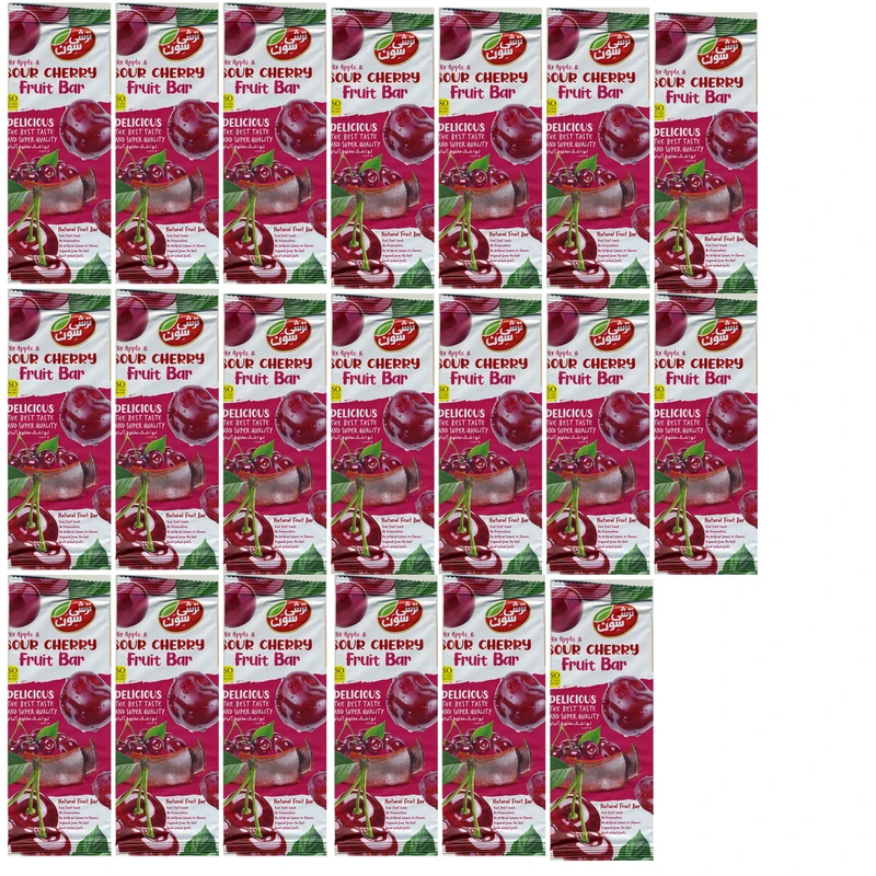 لواشک مخلوط هفت میوه آلبالو ترشی سون - 30 گرم بسته 20 عددی