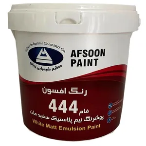 رنگ نیم پلاستیک سفیدافسون مدل ساختمانی کد 444 حجم 3.8 لیتر