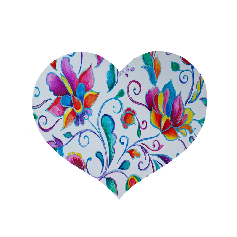 پادری مدل قلب طرح گل کد 6115 سایز 90x90 سانتی متر 