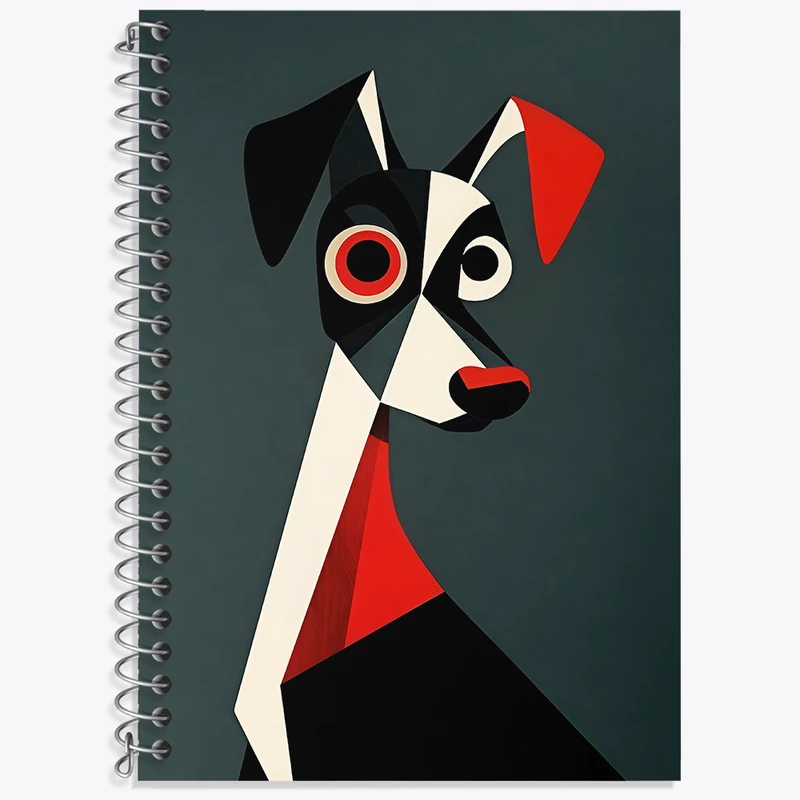 دفتر زبان 50 برگ خندالو مدل سه خط طرح سگ (Dog) کد N5884