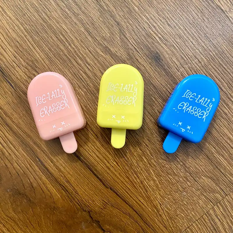 پاک کن طرح بستنی مدل جعبه دار مجموعه 3 عددی