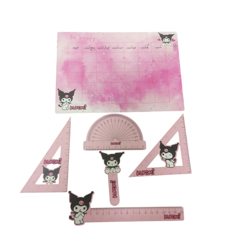 ست خط کش مدل کرومی کد 144 بسته 6 عددی