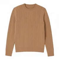 پلیور یقه گرد زنانه مدل بافت راه راه