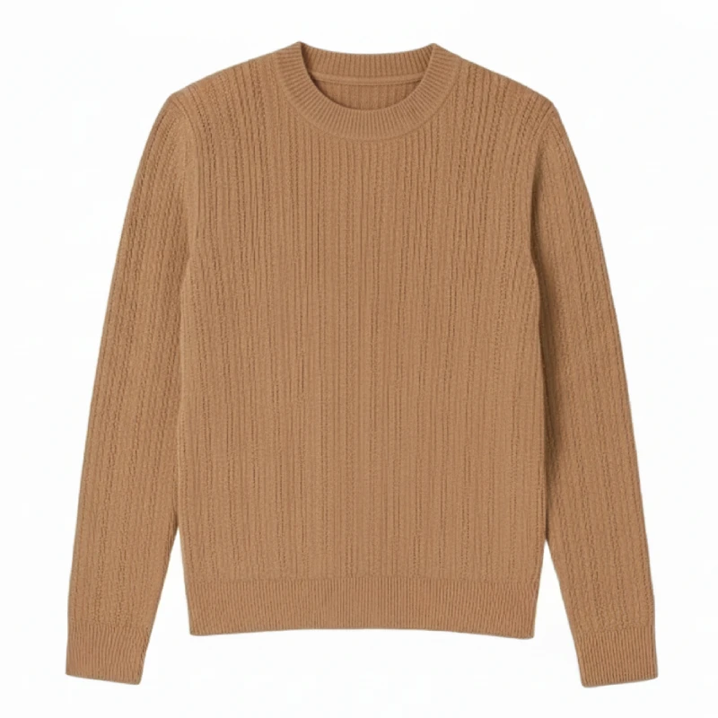 پلیور یقه گرد زنانه مدل بافت راه راه