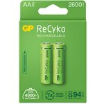 باتری قلمی قابل شارژ جی پی مدل Rechargeable Recyko 2600 بسته دو عددی
