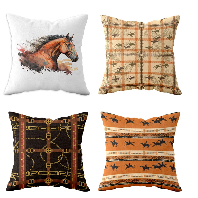 کاور کوسن طرح اسب تکرو کد Q2K1175-78 مجموعه 4 عددی