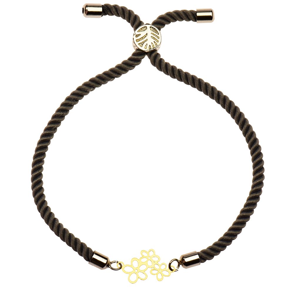 دستبند طلا 18 عیار دخترانه کرابو طرح سه گل مدل Krd1094