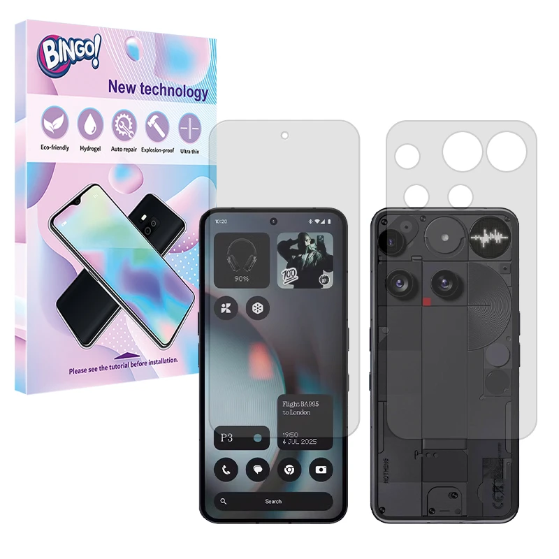 محافظ صفحه نمایش مات بینگو مدل Tough مناسب برای گوشی موبایل ناتینگ Phone 3 به همراه برچسب پوششی