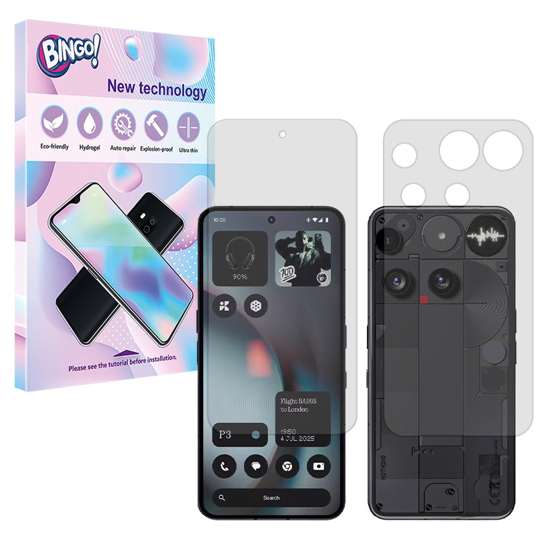 محافظ صفحه نمایش مات بینگو مدل Tough مناسب برای گوشی موبایل ناتینگ Phone 3 به همراه برچسب پوششی