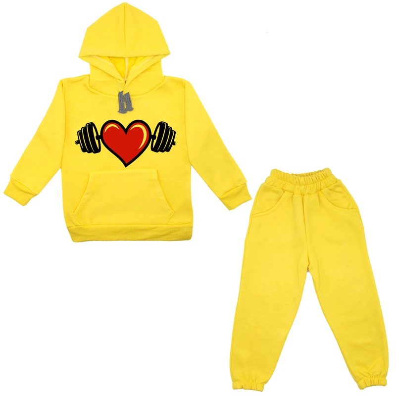 ست هودی و شلوار پسرانه مدل قلب B32