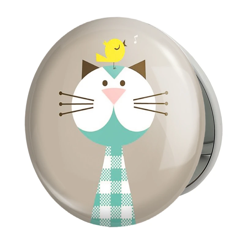 آینه جیبی خندالو طرح گربه مدل تاشو کد 5095 