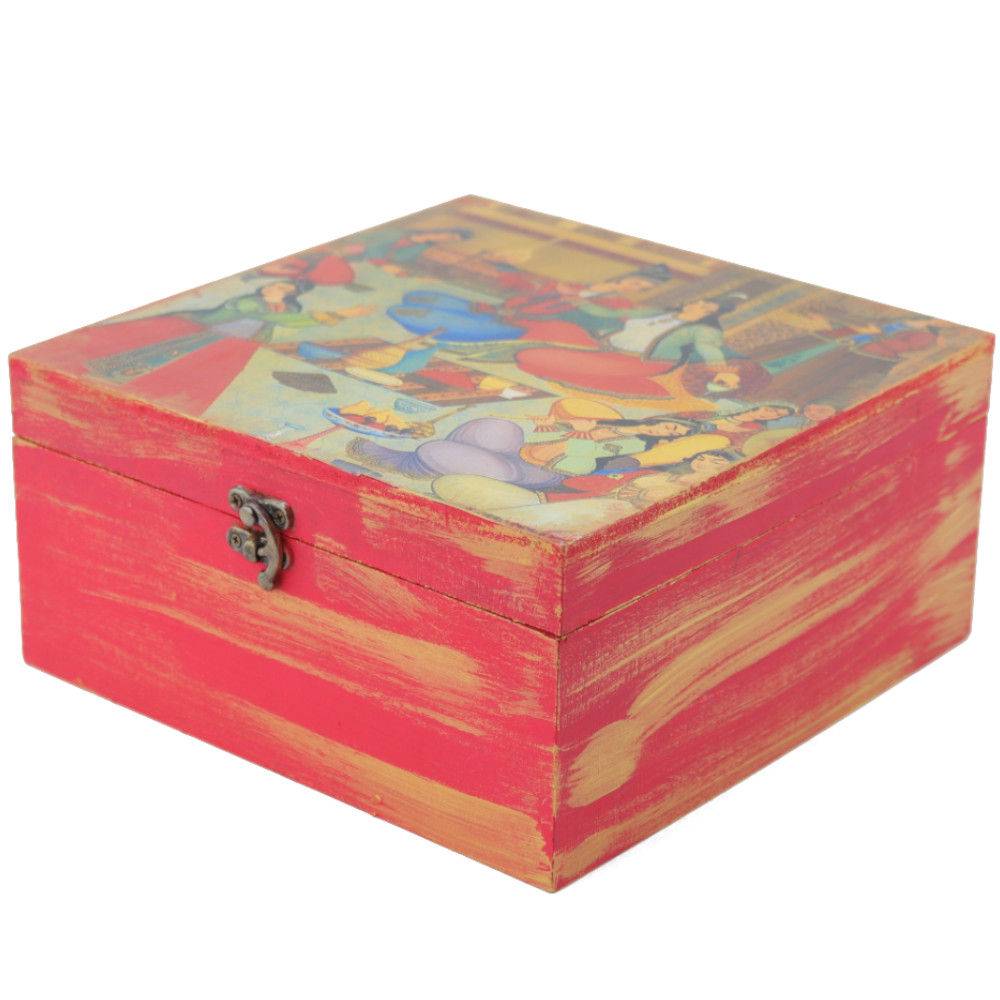 جعبه چوبی مدل سنتی طرح نگارگری