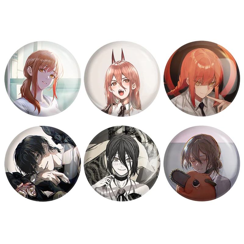 مگنت خندالو طرح انیمه مرد اره ای Chainsaw Man کد 1361B مجموعه 6 عددی