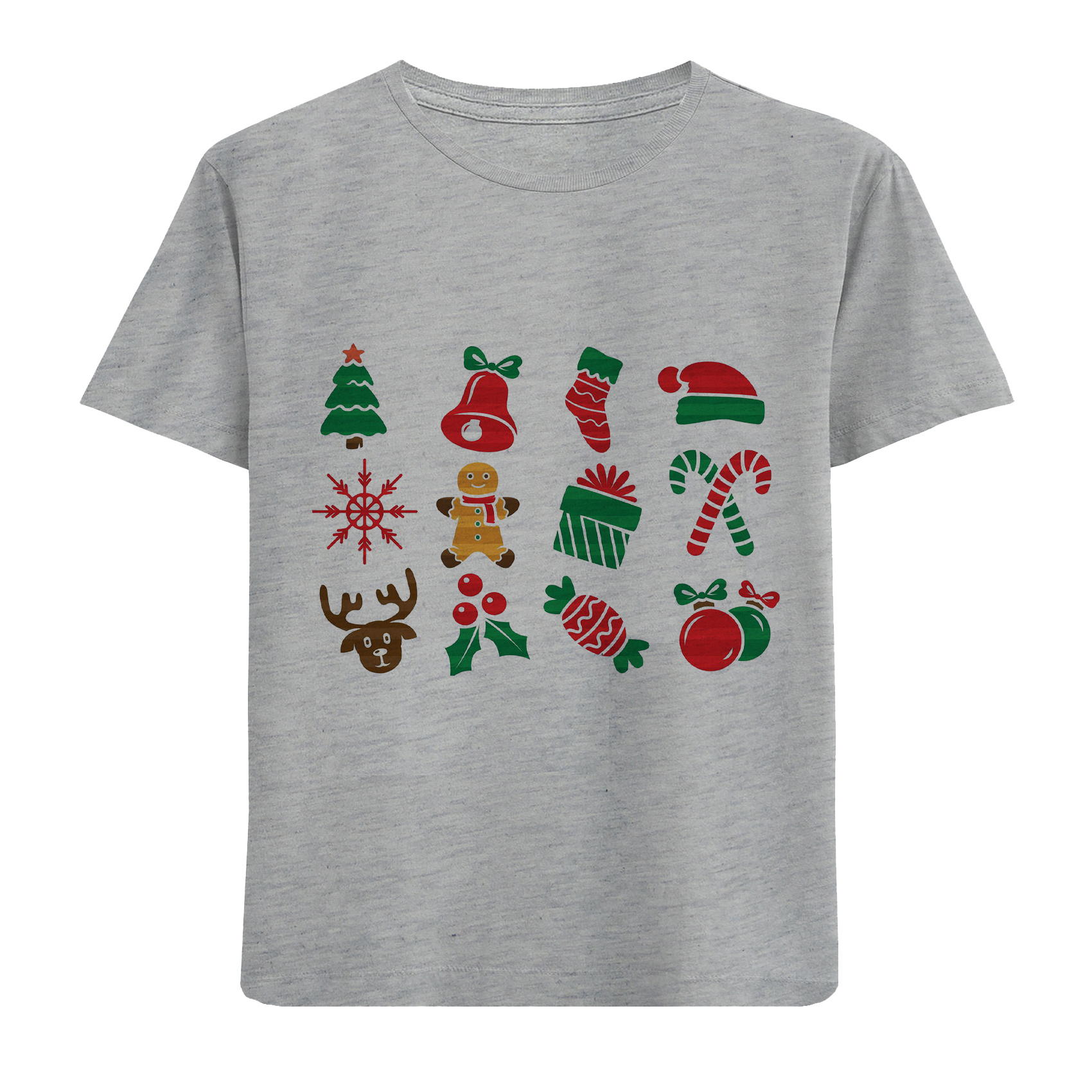 تی شرت آستین کوتاه دخترانه مدل کریسمس D299