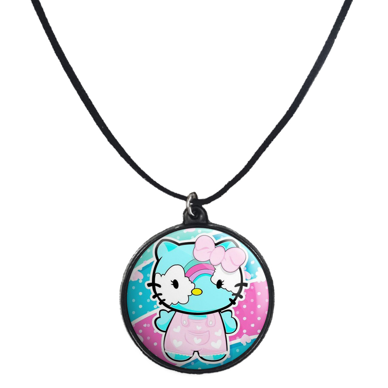 گردنبند پرمانه طرح کیتی کد pmb.22568 مدل دو طرفه