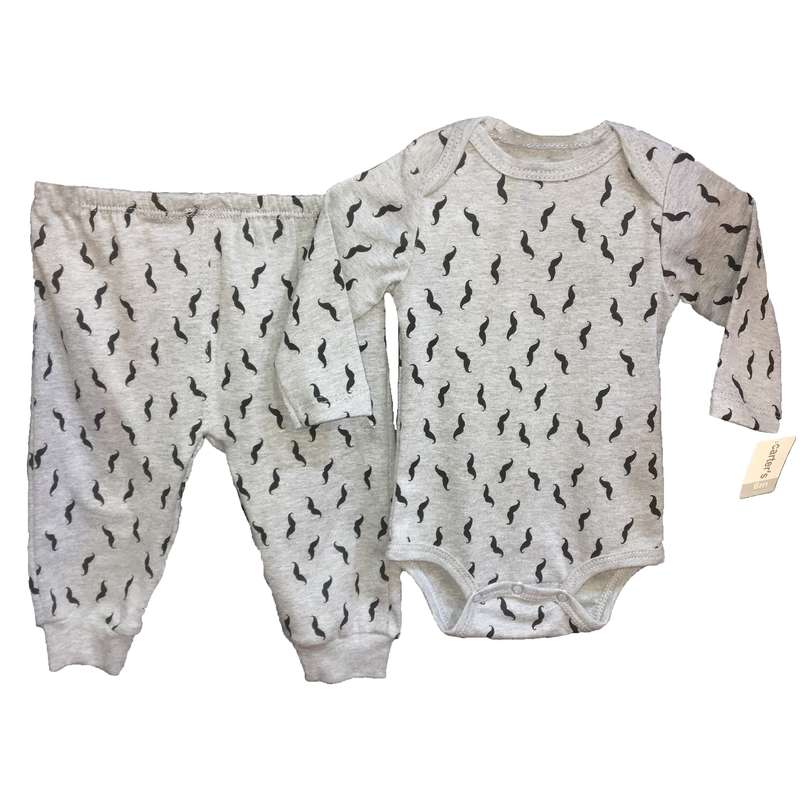 ست بادی و شلوار نوزادی کارترز مدل Mustache 2