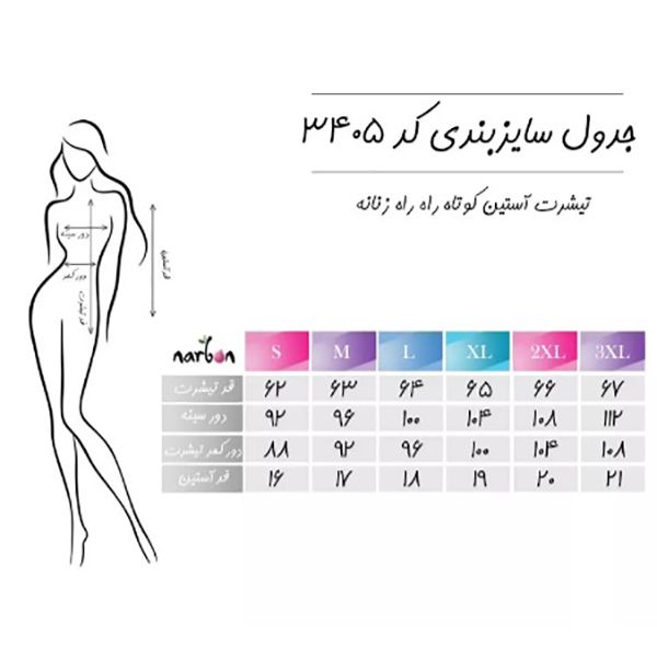 تی شرت آستین کوتاه زنانه ناربن مدل 1521764_3405 رنگ سرمه ای -  - 6
