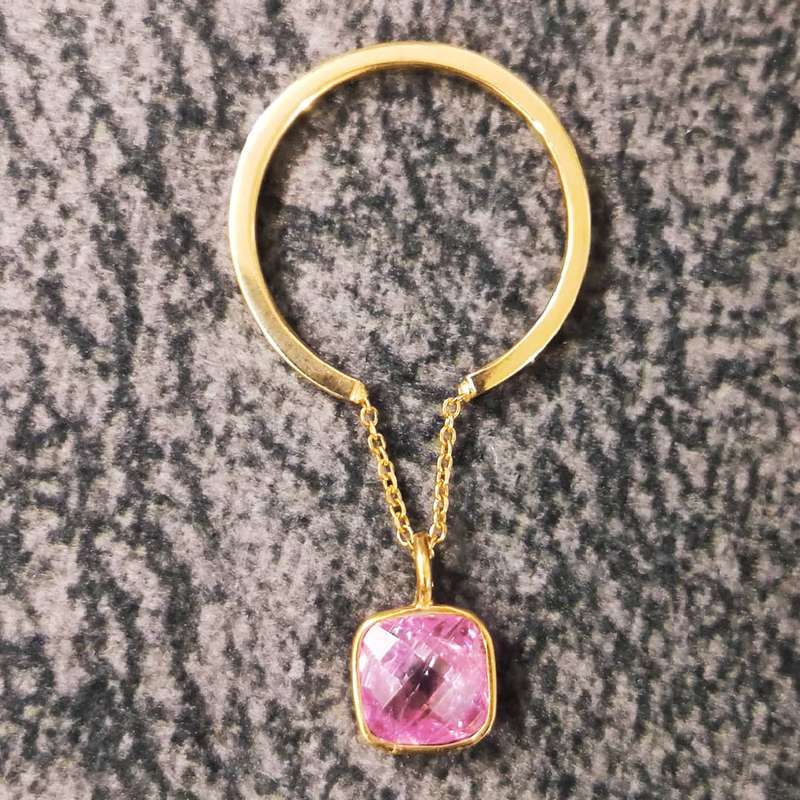  انگشتر طلا 18 عیار زنانه قیراط طرح مارکو مربع کد GH1587