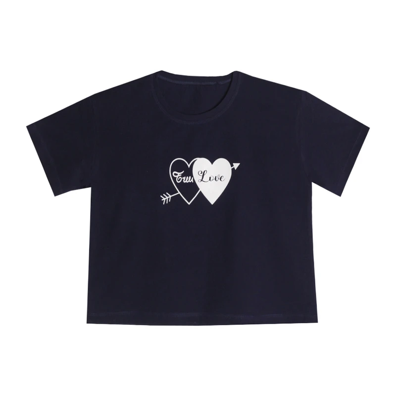 کراپ‌تی شرت آستین کوتاه زنانه مدل KK839