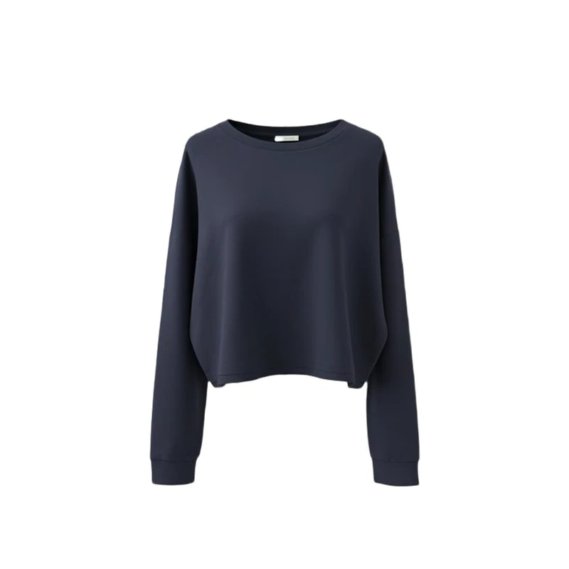 کراپ بلوز آستین بلند یقه گرد زنانه سرژه مدل 243132